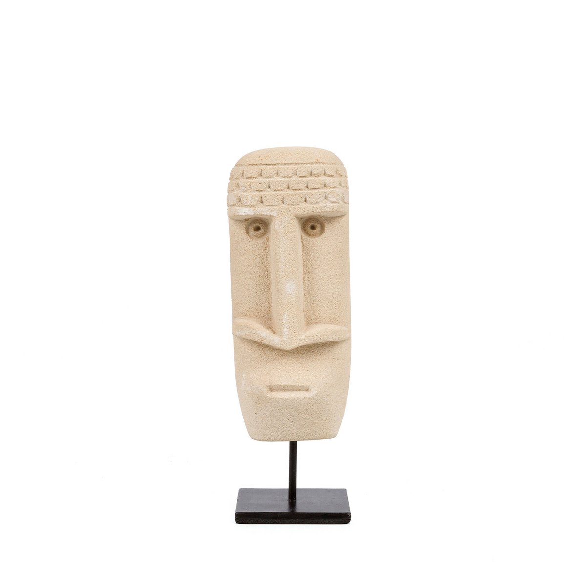 Sumba stone face on stand - hand carved