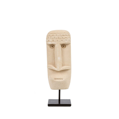 Sumba stone face on stand - hand carved