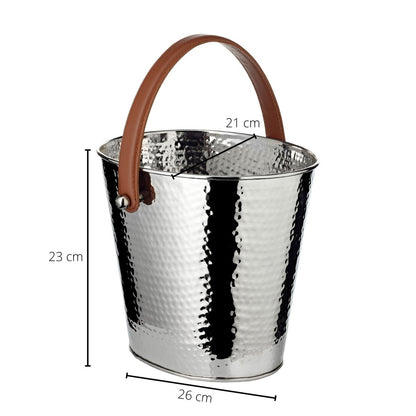Champagnekøler Gavin i rustfrit stål, hamret, 26 cm
