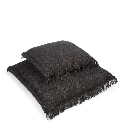 Hand-dyed cotton cushion cover, black navy - 40×40cm