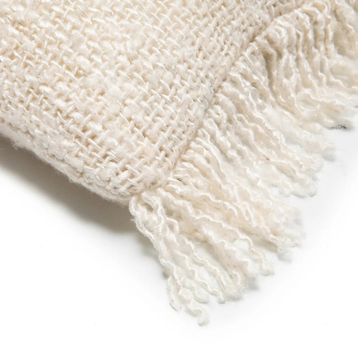 Hand-dyed cotton lumbar cover, 30×50 cm - Cream