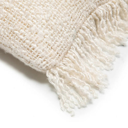 Hand-dyed cotton lumbar cover, 30×50 cm - Cream