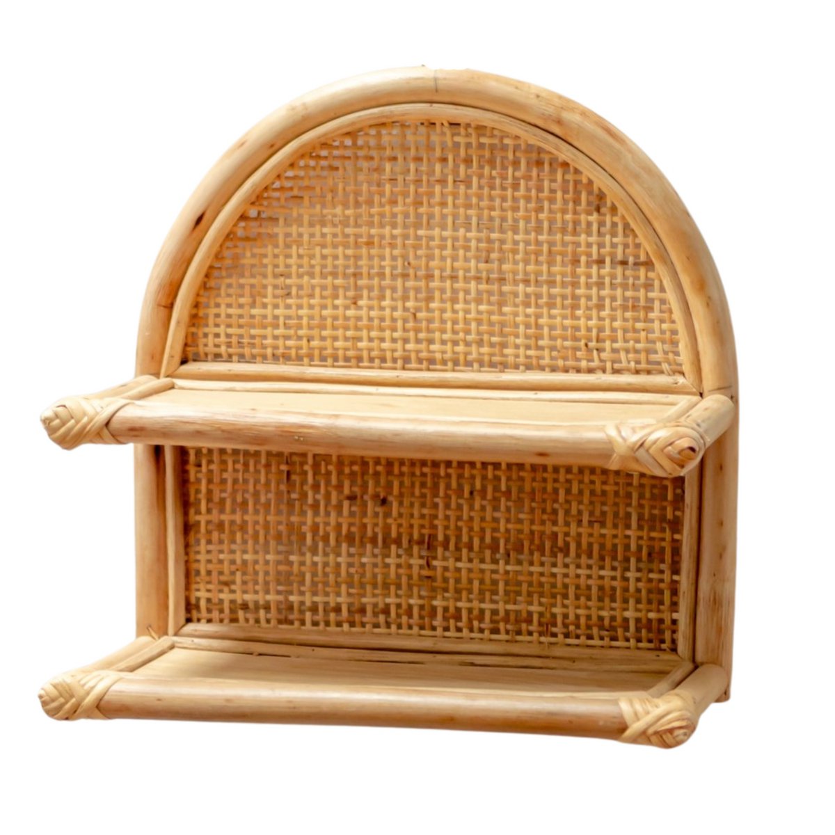 Rattan væghylde 30×30 cm – håndlavet i Indonesien