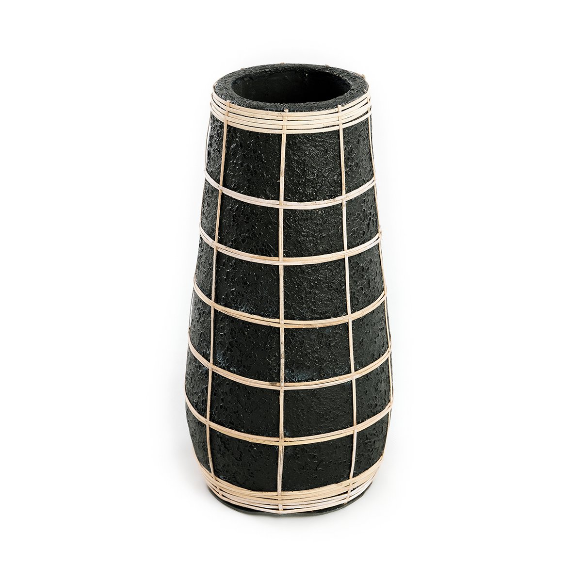 Sød terracotta-vase, sort naturlig, stor