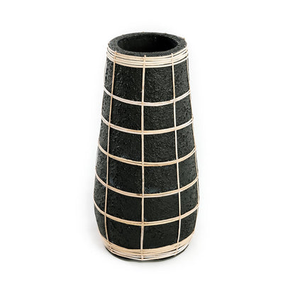 Sød terracotta-vase, sort naturlig, stor