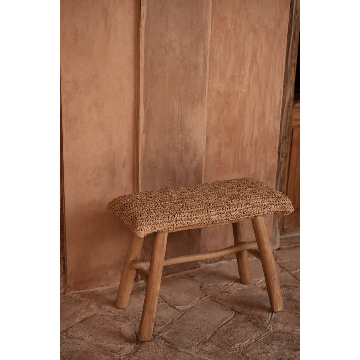 Raffiabank 60×28 cm – natur, hergestellt in Indonesien