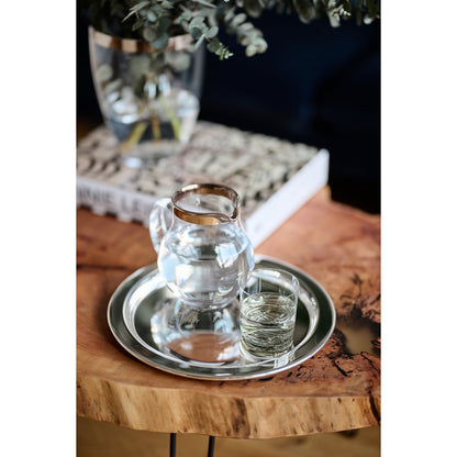 Crystal jug Olivia 1.0 L - platinum rim, hand-blown