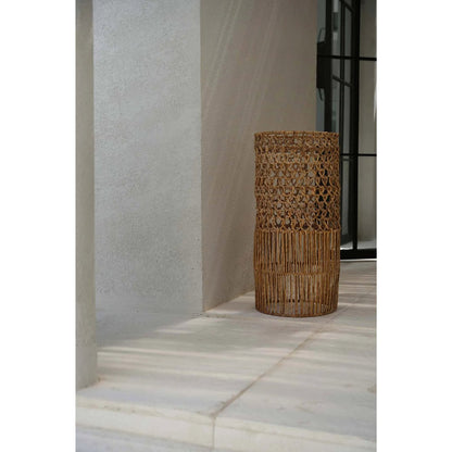 Palmblad pendellampe 32×67 cm - åbent vævet, håndlavet