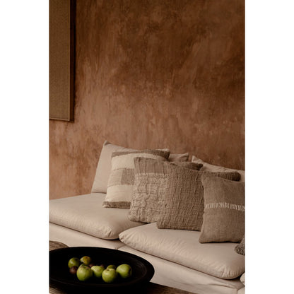 Linen cushion cover, white natural - 50×50 cm