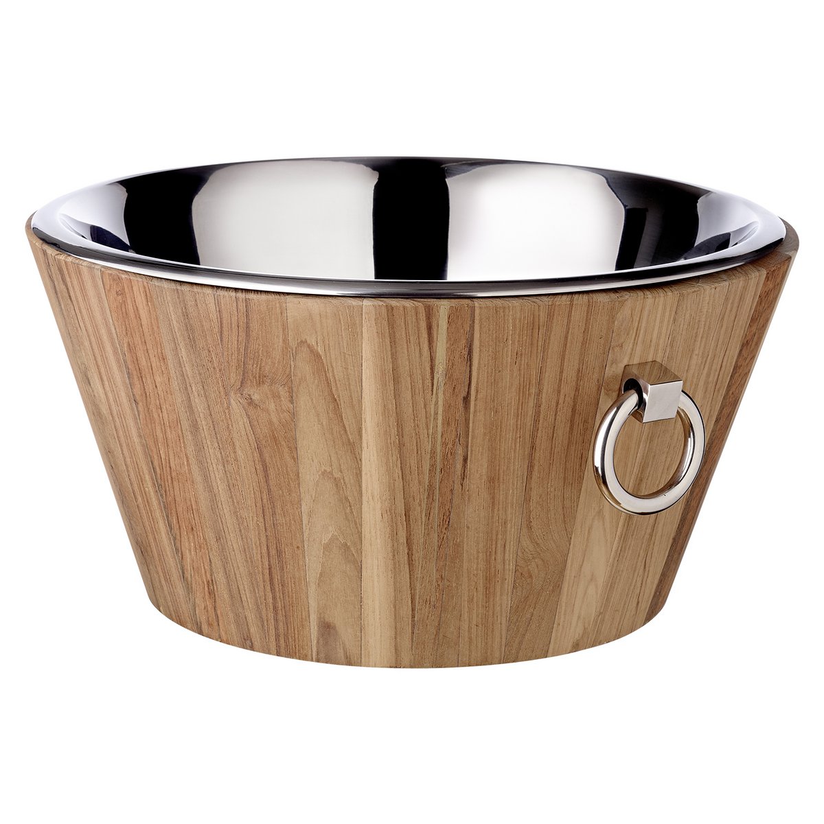 Champagnekøler Santiago, 23 cm, i teak og rustfrit stål - poleret