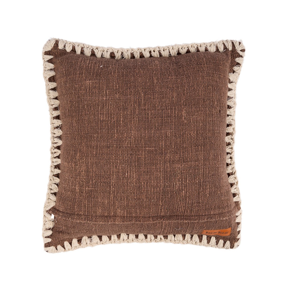 Baumwollkissenbezug 50×50 cm – braun und weiß, Indonesien