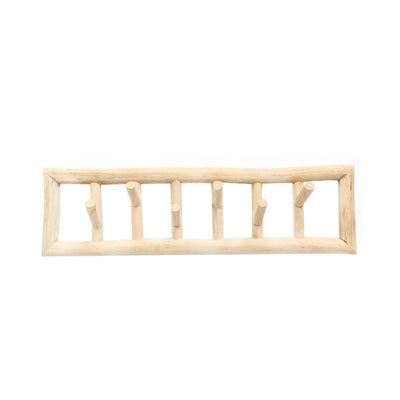 Wood clothing hanger, natural – 70 cm wide, made in Indonesia