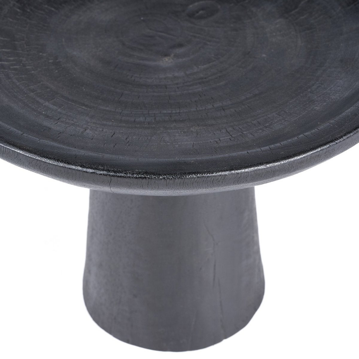 Mango wood pedestal tray - Black, 35 cm