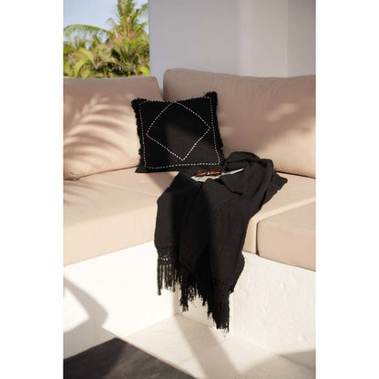 Cotton bed throw, 260×122 cm - Gypsy black
