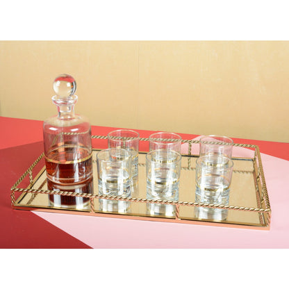 Black and gold whiskey glasses - set of 6