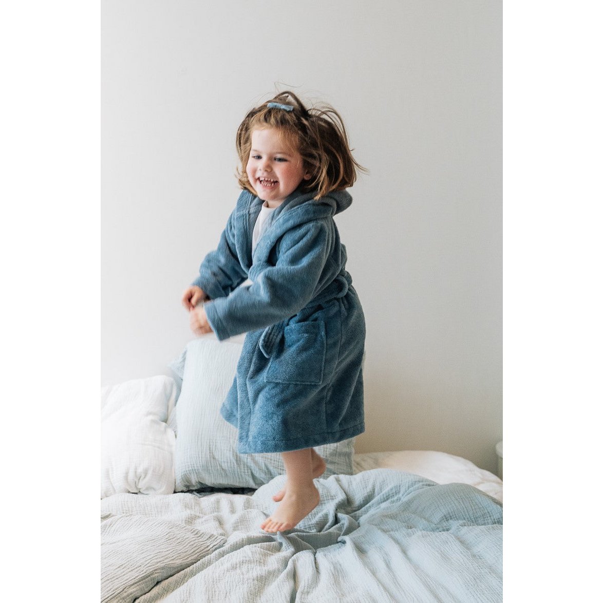 Teddy Kinderbademantel mit Kapuze, 98–104 – Fleece & Baumwolle