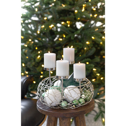Stainless steel advent wreath 30 cm - Milano