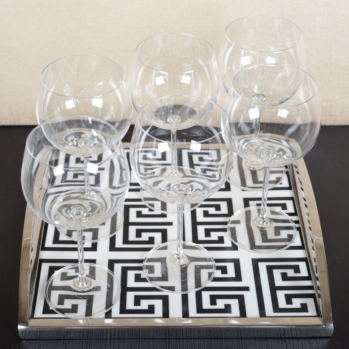 Steel tray, black and white, 30×30×6cm