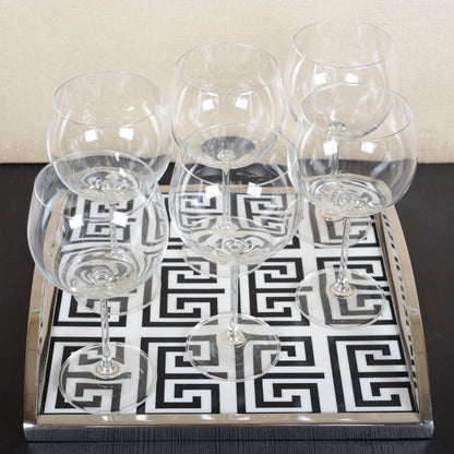 Steel tray, black and white, 30×30×6cm
