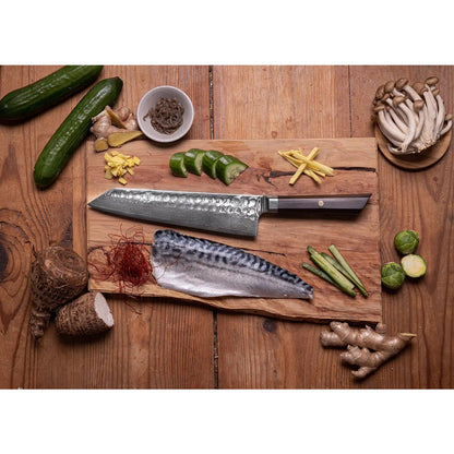Bunka Damascus knife set, 4 pieces - AUS-10 high-carbon steel
