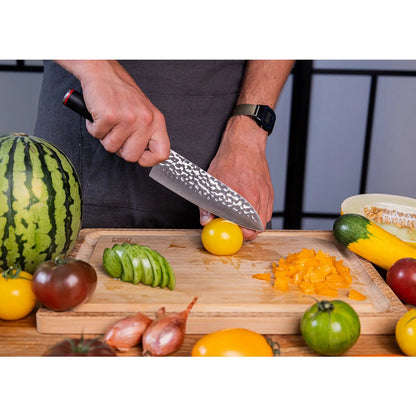 Steel knife set, paring + santoku - handmade