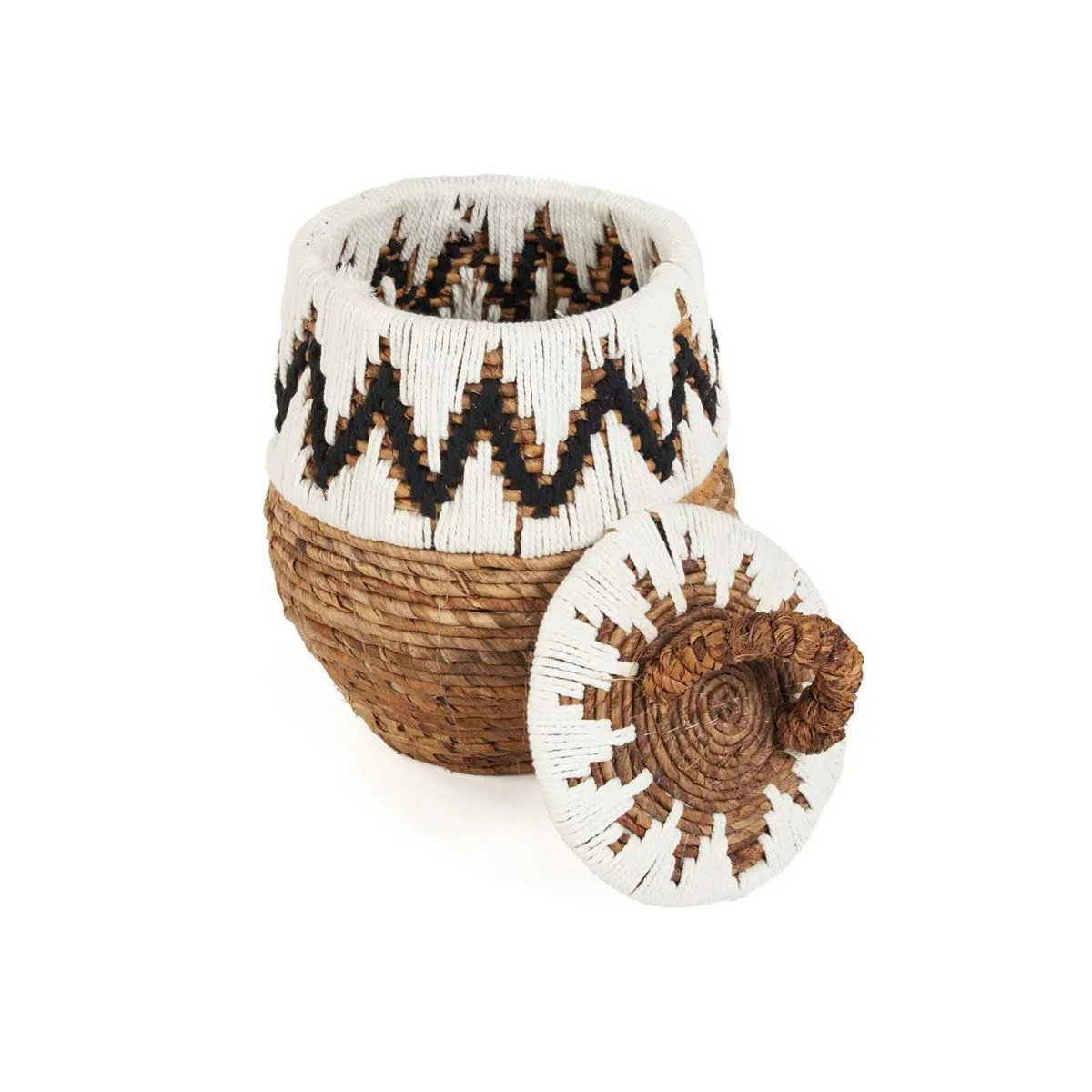 Palm leaf storage basket, natural white - S