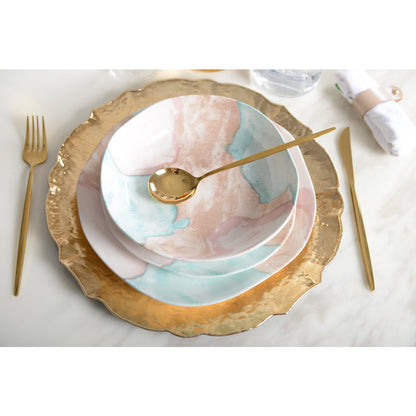 Porcelænsdyb tallerken med marmorglasur - Treasure Mine