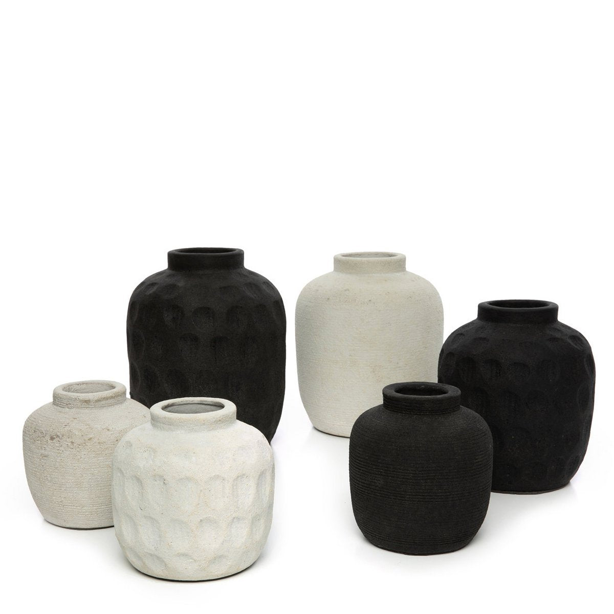 Peaky terrakotta vase, lille - Sort