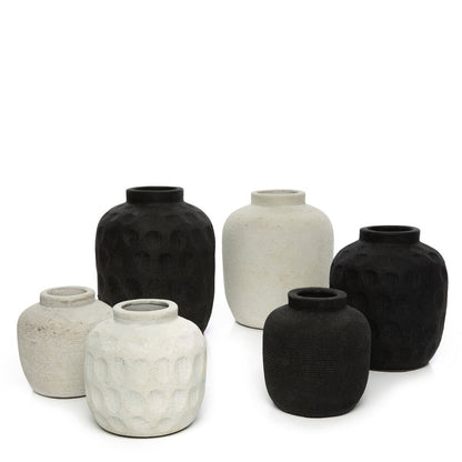 Peaky terrakotta vase, lille - Sort