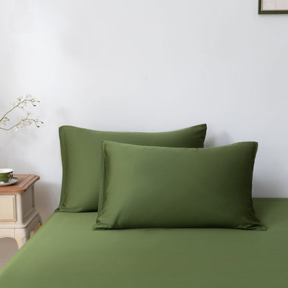 Bamboo bedding set, deep moss, single - 400TC