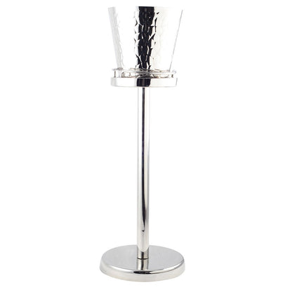 Black metal and glass champagne cooler on stand 23×23×80 cm
