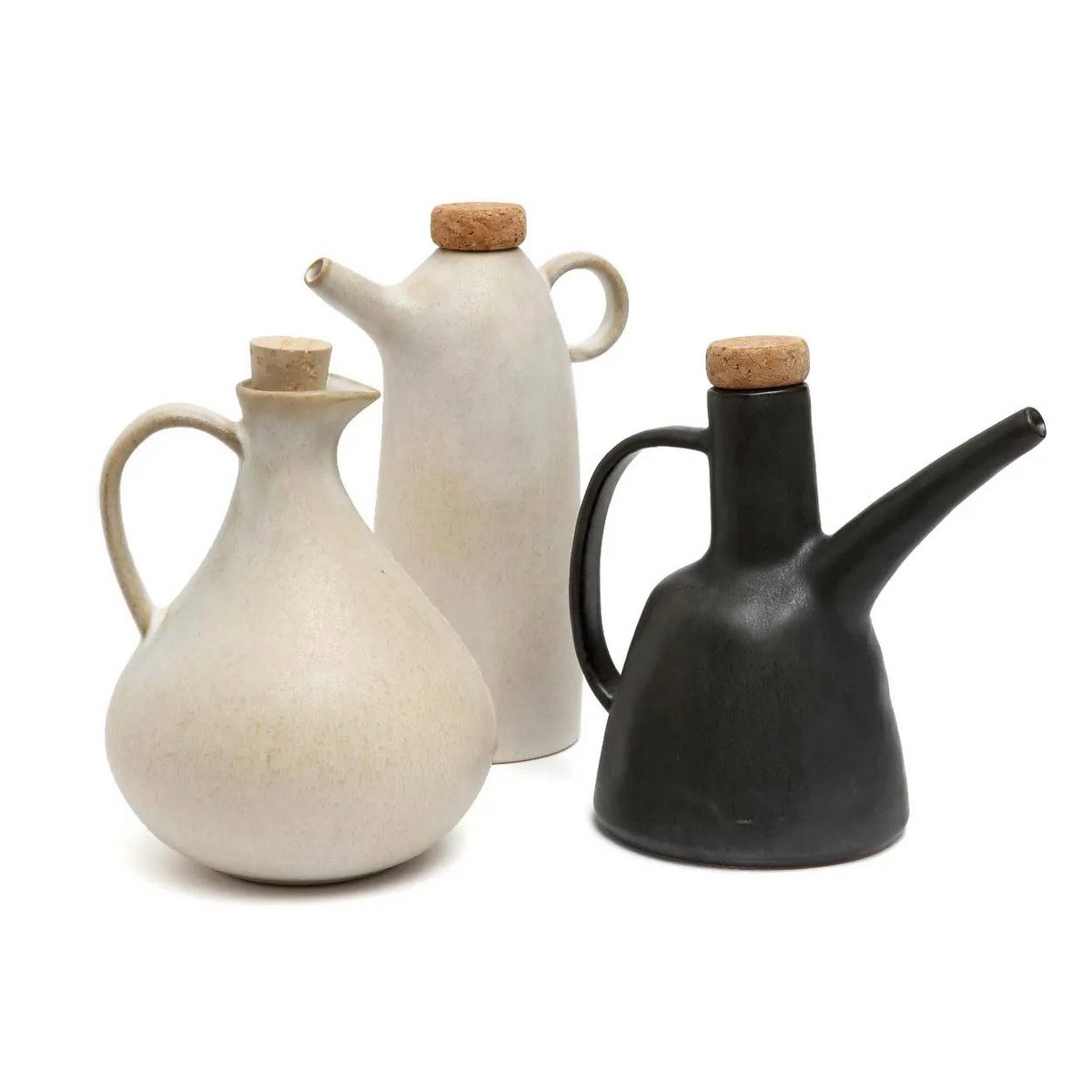 White stoneware olive oil bottle N°78 - Portugal