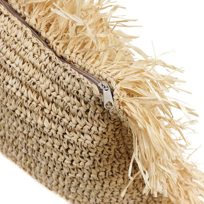 Kissenbezug aus Bast 35×100 cm – handgewebt, naturbeige