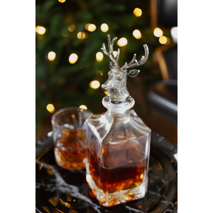 Glass carafe with stag cork stopper - 28 cm