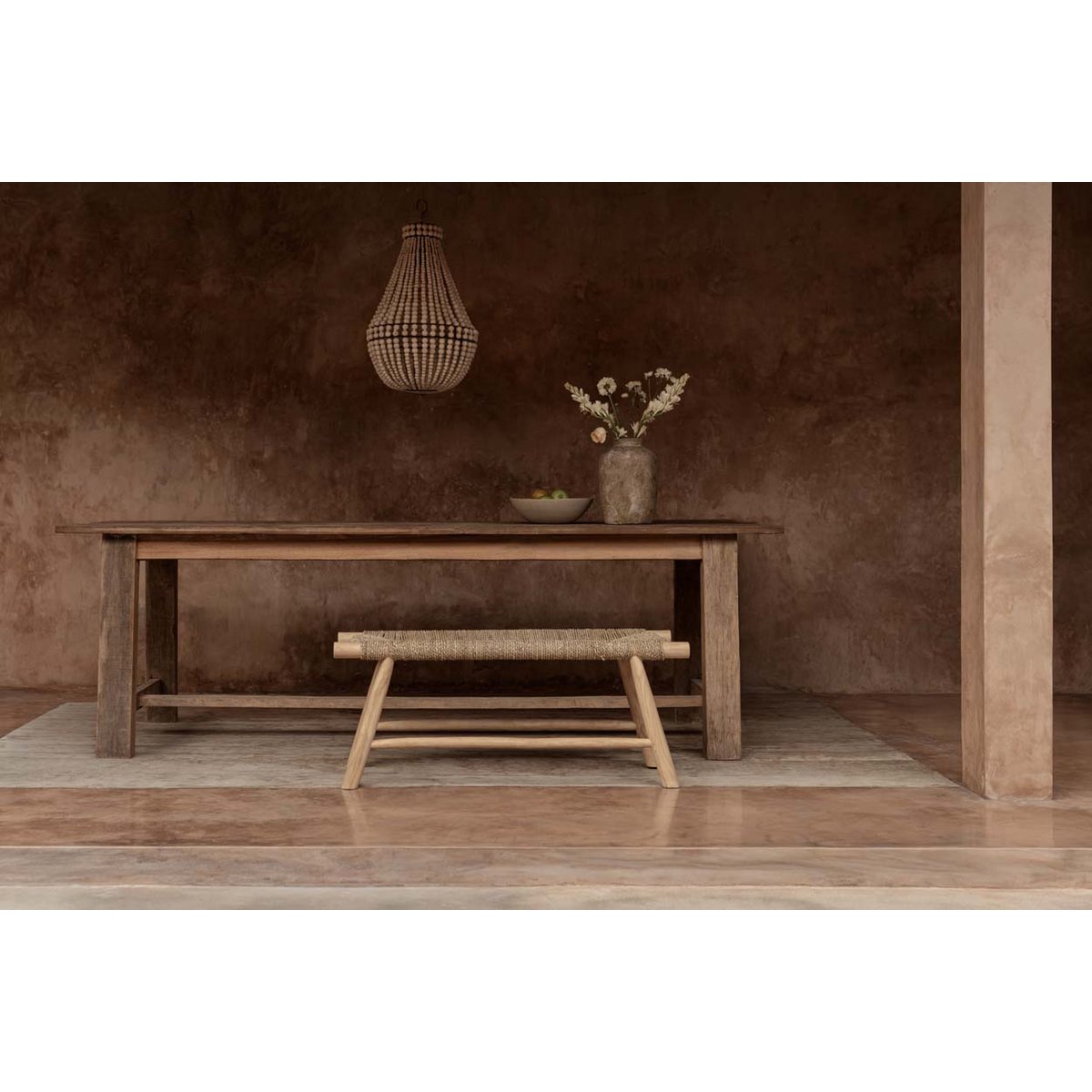 Jernlysekrone 40 × 73 cm - naturlig finish, Indonesien