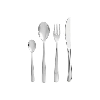 Stainless steel cutlery set, 24 pieces - Silver Brilliant