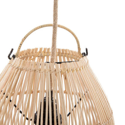 Rattan pendellampe 25×38 cm - konisk form, håndlavet