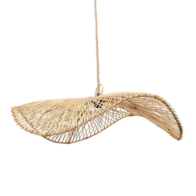 Rattan-Pendelleuchte 75×20 cm – natur, handgefertigt