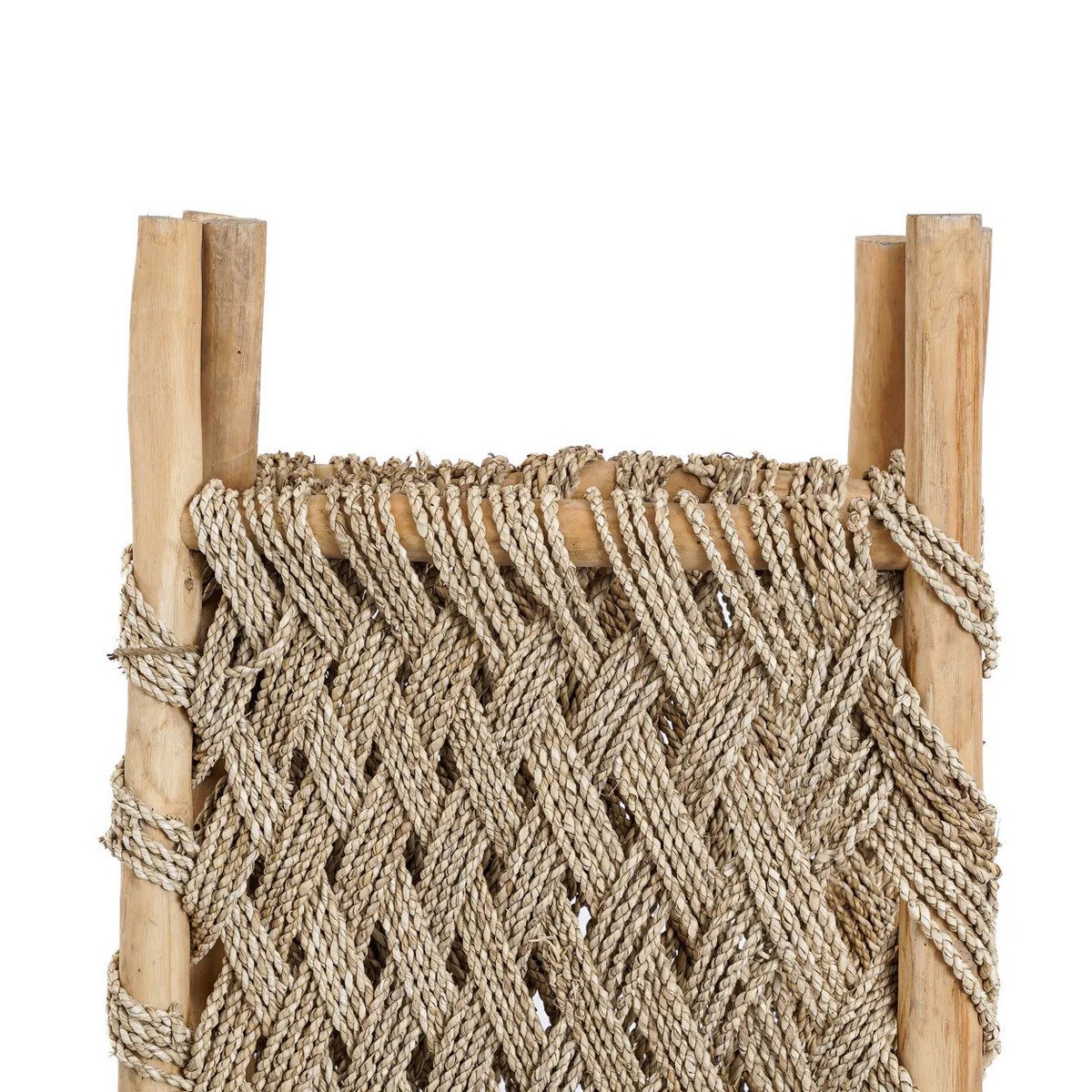 Teak and seagrass room divider - natural