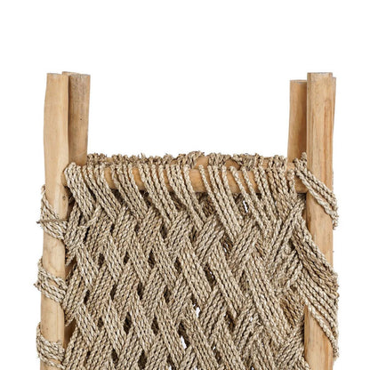 Teak and seagrass room divider - natural