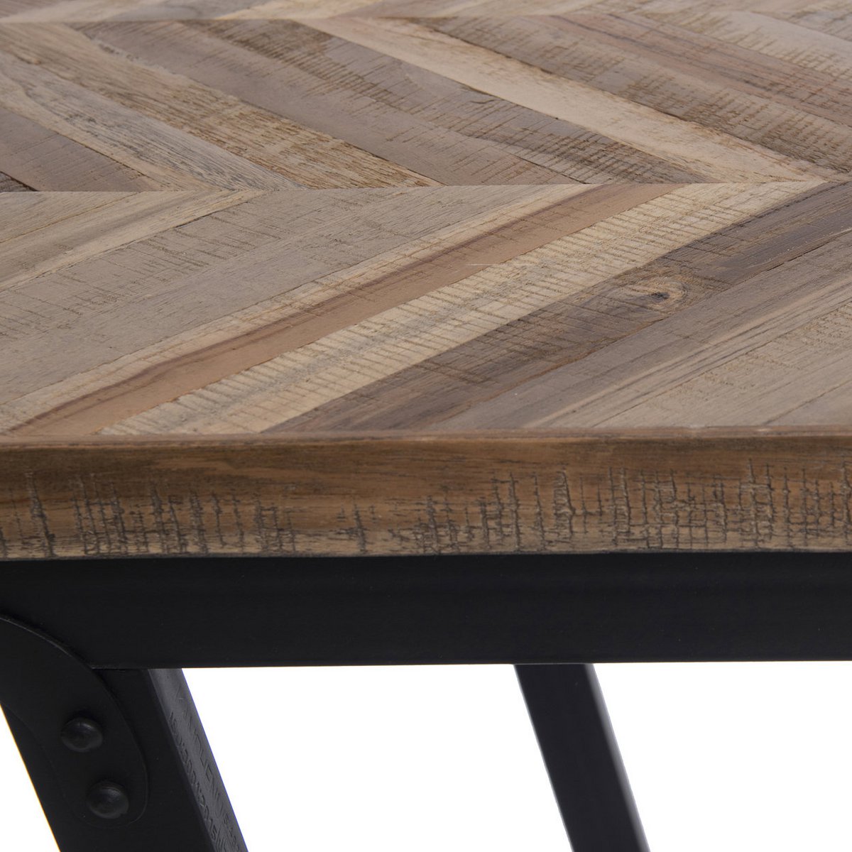 Herringbone wood bench 110 cm - Natural