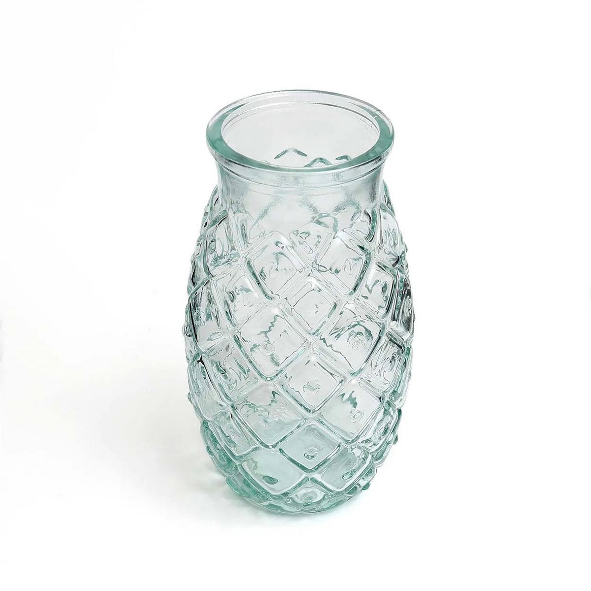 Recycled glass cocktail glass - Blue pineapple - M
