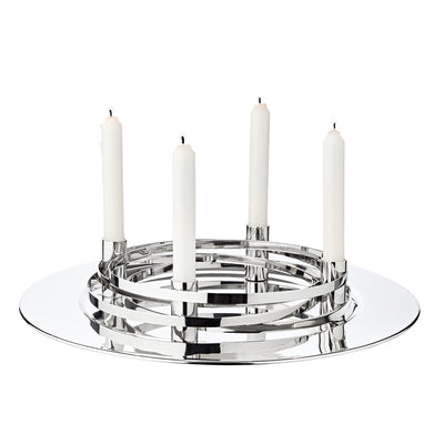 Stainless steel advent wreath La Avia, 40 cm