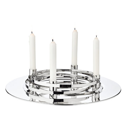 Stainless steel advent wreath La Avia, 40 cm