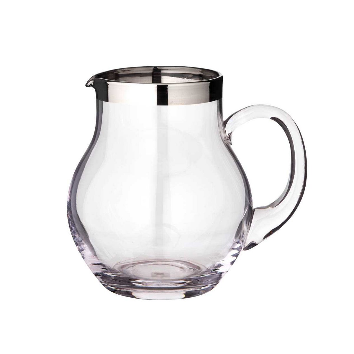 Crystal jug Olivia 1.0 L - platinum rim, hand-blown