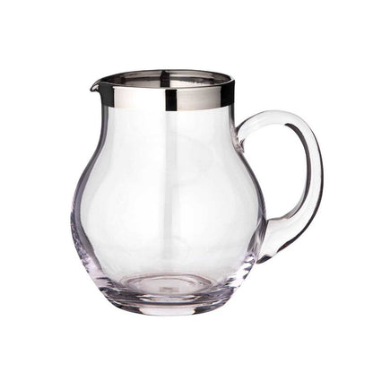 Crystal jug Olivia 1.0 L - platinum rim, hand-blown