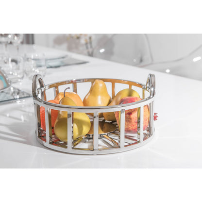 Stainless steel fruit bowl, 28 cm - silver