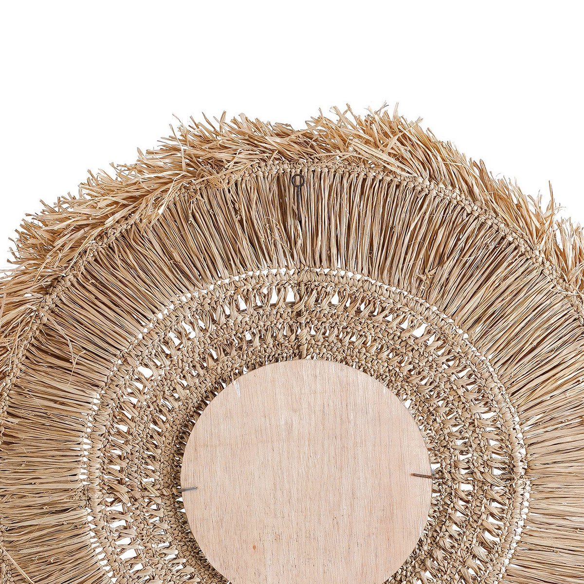 Raffia wall mirror large – natural