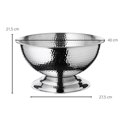 Stainless steel champagne bowl Cara Ø 40 cm – hammered, set of 2