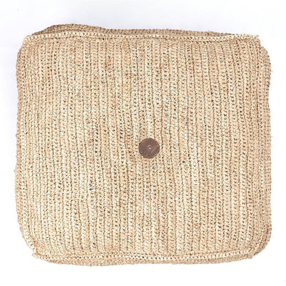 Raffia pouf PADAR 55 × 55 cm - coconut fiber & cotton